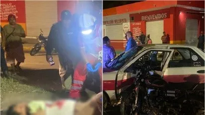 Motociclista se estampa contra taxi en Villa Allende